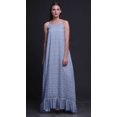 thumbnail image 3 of Bimba Robe de Nuit Longue à Bretelles Spaghetti Imprimée de Marguerites Florales Bleu Lavande pour Femmes, Robe Maxi de Sommeil, X-Small, 3 of 5