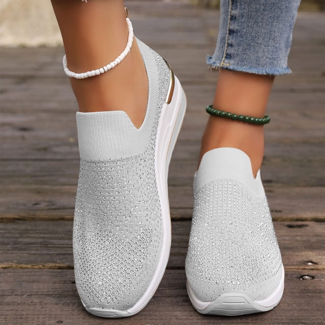 Cameland Chaussures Confortables pour Femmes Chaussures Décontractées Unies pour Femmes à Bout Rond Espadrilles Demi-Drag Out