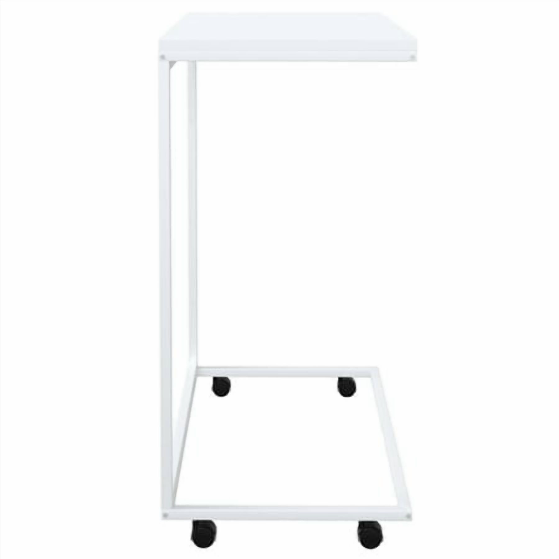 vidaXL Table d'Appoint avec Roulettes Blanc 55x35x70 cm Bois Manufacturé