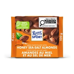 Ritter Sport Chocolat au lait avec amandes de sel de mer au miel 100g