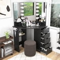 thumbnail image 4 of Costway Corner Vanity Desk Cosmetic Vanity Station with LED Mirror,& Power Outlets Black, 4 of 9