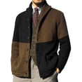 thumbnail image 1 of MAWCLOS Mens Outwear Open Front Cardigan Sweater Long Sleeve Sweaters Knitted Outdoor Color Block Cardigans Black M, 1 of 6