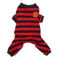 thumbnail image 1 of Pyjamas Légers et Extensibles pour Chien en Rayures Rouges et Bleues, Faciles à Mettre et à Enlever, 1 of 8