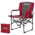 thumbnail image 1 of Chaise de Réalisateur Surdimensionnée de 400 Lb avec Table d'Appoint, Chaise de Pelouse Pliante Portable Robuste avec Pochette de Rangement, Camping Extérieur Plage Sports, Orange/rouge/marine/noir, 1 of 7