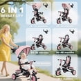 thumbnail image 4 of Qaba Tricycle 6 en 1 pour Tout-Petits de 1 à 5 Ans avec Poignée de Poussée, Rose, 4 of 10