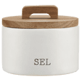 thumbnail image 1 of Bouclair White Ceramic Salt Jar, 1 of 6