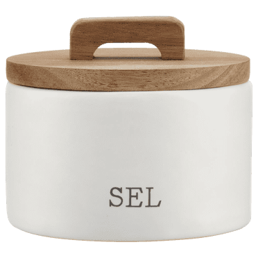 Bouclair White Ceramic Salt Jar