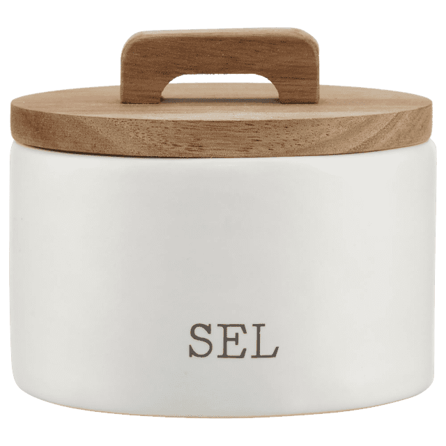 Bouclair White Ceramic Salt Jar