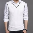 thumbnail image 1 of RKSTN Chandail pour Homme Automne Mode Décontractée Tricoté Coton Col en V Gilet Chandail Sans Manches Hauts Blouse Chandails Décontractés Amples, 1 of 1