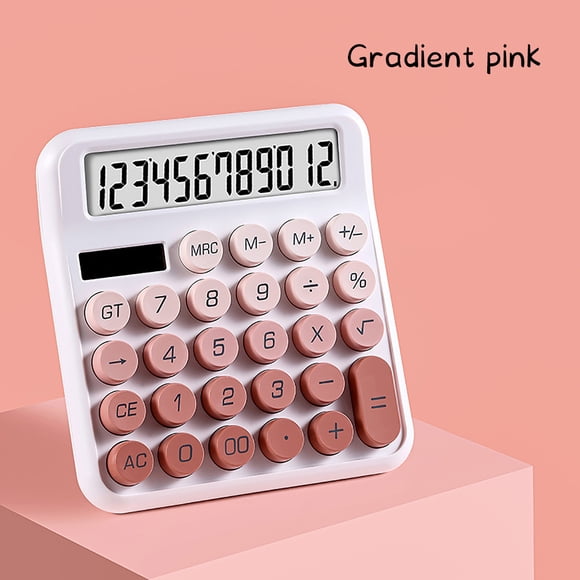 Amzcrzy Fournitures de Bureau et de Papeterie, Accessoires de Bureau pour Bureau, Fournitures de Bureau, Calculatrice Solaire Haute Couleur Dopamine 12 Bits Clé Mécanique Scientifique Ordinateur une Calculatrice