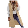 thumbnail image 3 of Warm Winter Jacket Hooded Zip Up Thickened Long Jacket Maxi Parka Coat B M, 3 of 5