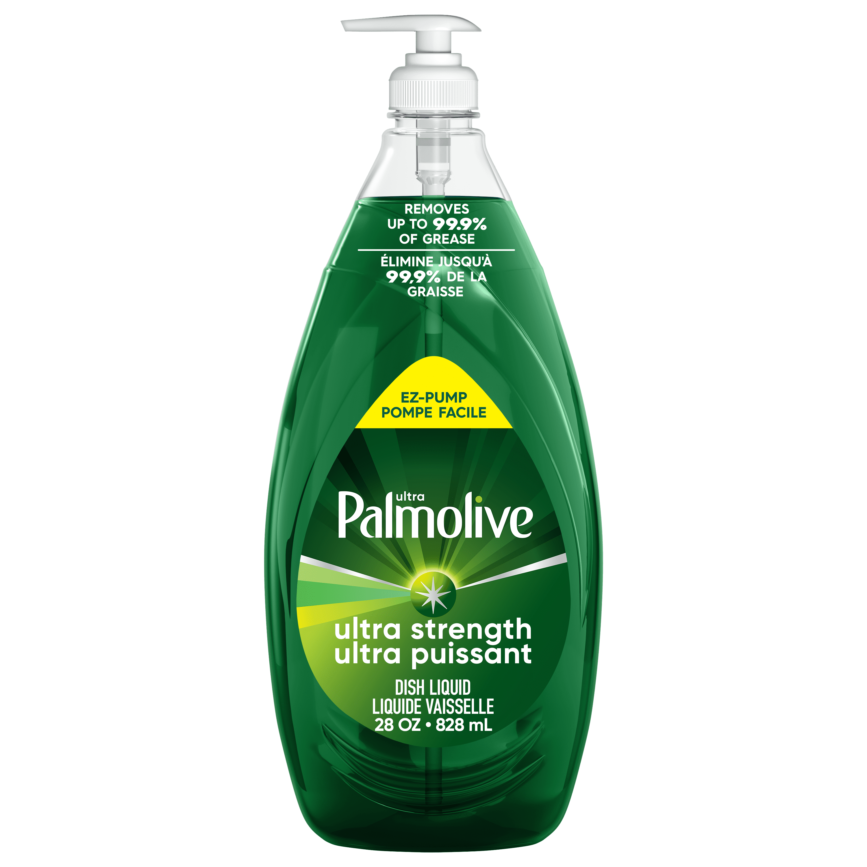 Palmolive Ultra Strength Liquid Dish Soap, 828 ml EZ-Pump, EZ-Clean Bottle