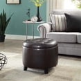 thumbnail image 5 of Convenience Concepts Designs4Comfort Pouf Rond en Similicuir Espresso, 5 of 5