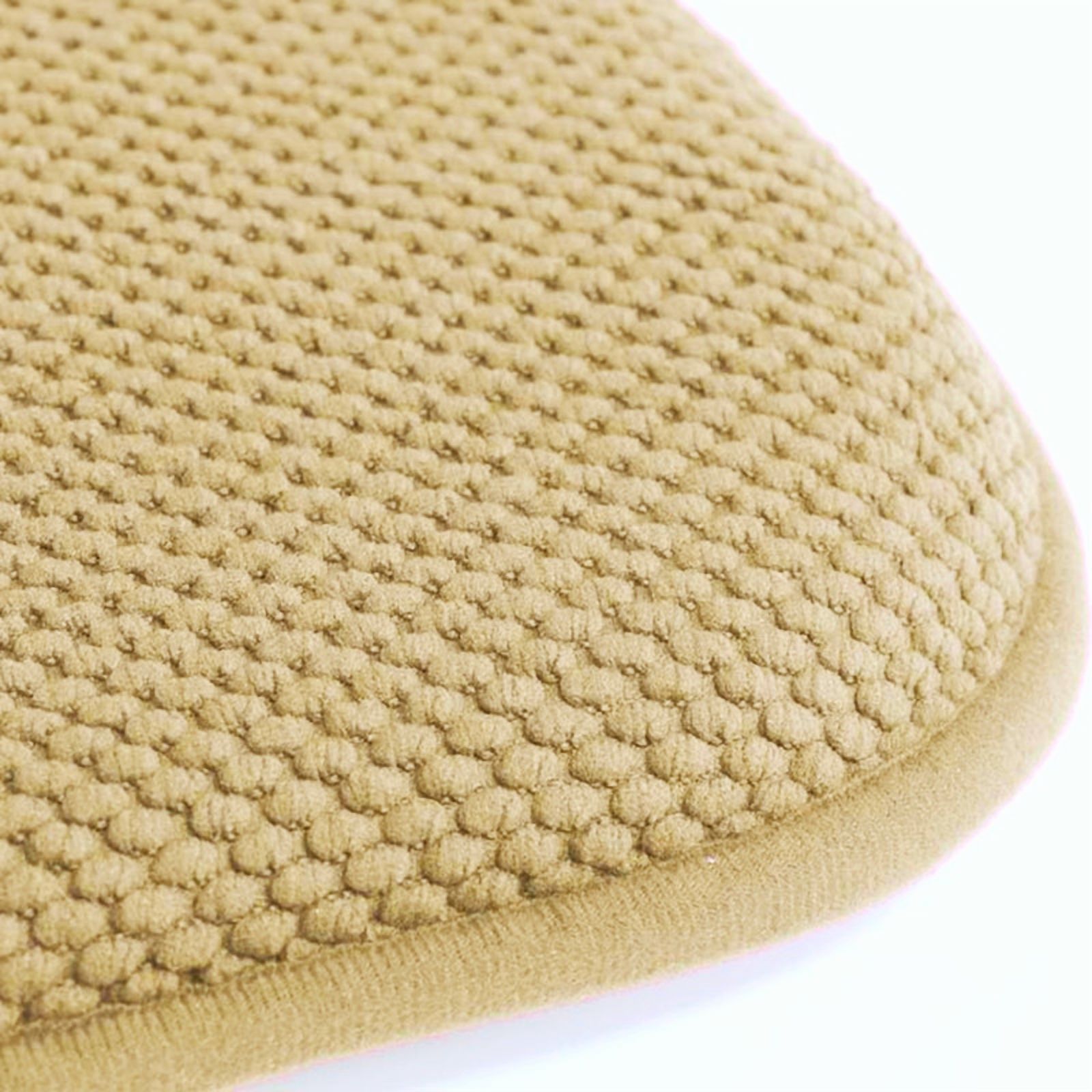 Marina Decoration Coussin Épais Confortable en Mousse à Mémoire de Forme Motif Nid d'Abeille Antidérapant Dossier en Caoutchouc pour Chaise de Cuisine, 2 Pack Taupe