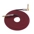 thumbnail image 1 of 3 Meters/ 10 Feet Musical Instrument Audio Guitar Cable Cord 1/4 Inch Straight to Right-angle Gold-plated TS Plugs PVC Braided Fabric Jacket for Electric Guitar Bass Mixer Amplifier Equal, 1 of 5