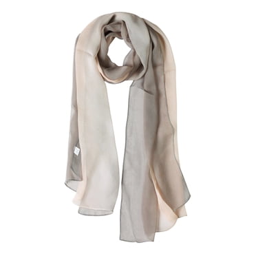 INSPIRE CHIC Women's Halloween Scarf Chiffon Silky Gradient Color Lightweight Long Wrap Shawl Gray Beige