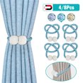 thumbnail image 1 of Amerteer 8 PCS Magnetic Curtain Tiebacks Clips Decorative Rope Holdbacks, Drapery Tie Backs Weave Holder for Window Draperies Hold Curtains Drape Ties Backs 16 inch Holdback, 1 of 7