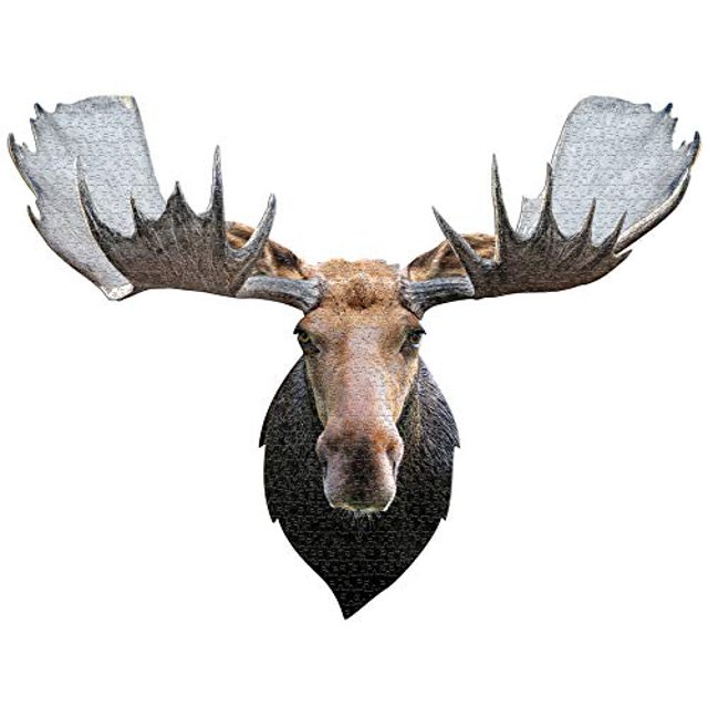 Je Suis Moose Casse-Tête de 700 Pcs en Forme de Tête d'Animal