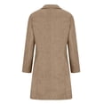 thumbnail image 4 of Pompotops Women's Solid Color Pocket Woollen Coat Recreational Long Sleeve Tops Clearance, 4 of 6