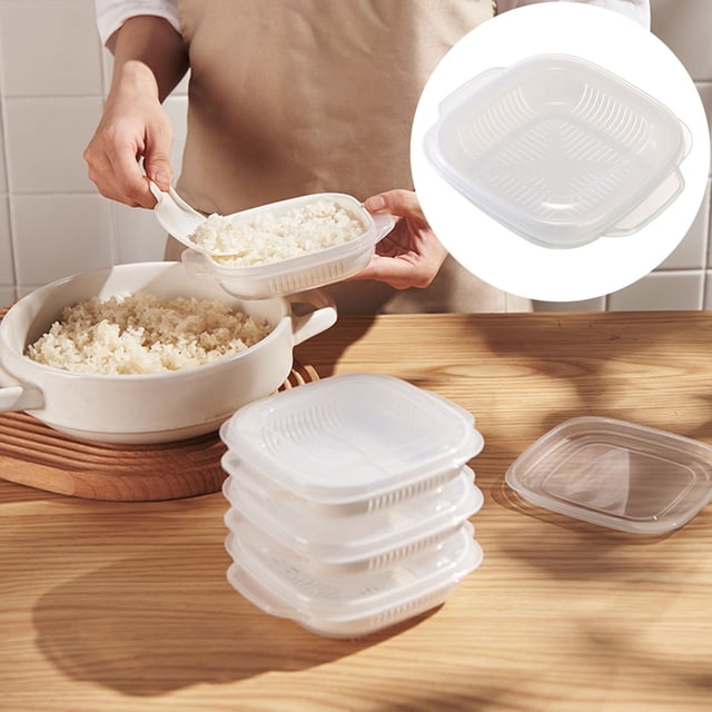 LSLJS Microwave Oven Heating Bento Box Reduction Quantitative Refrigerator Food Storage Box Rice Packaging Box Bento Boxes Home Essentials