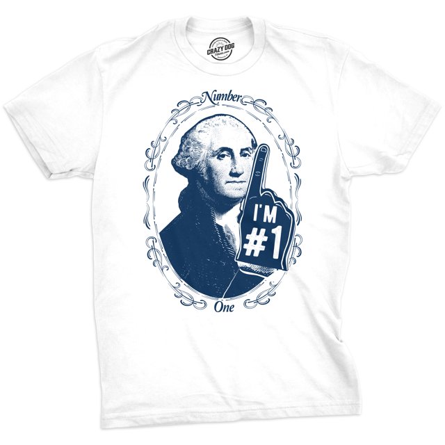 T-shirt Homme George Washington Numéro 1 Drôle 4 Juillet pour Gars (Blanc) - 4TG