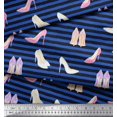thumbnail image 3 of Soimoi Modal Tissu Satin Rayé & Talons Hauts Tissu Imprimé Mode par la Cour 42 Pouces de Large, 3 of 3