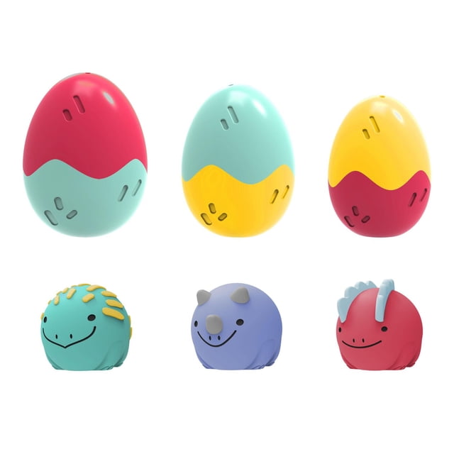 Dr. Brown's Clean Up Float and Hatch Dino Eggs, Interactive Bath Toys, Toddlers 6m+