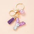 thumbnail image 4 of LYMAYTER Cute Pink Tassel Mug Accessory Initial Letter Charm Keychain - with Tassel, Heart - shaped Sequins, 4 of 7