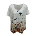 thumbnail image 5 of CEHVOM T-Shirt Ample Décontracté d'Été pour Femme à Manches Courtes Rondes à Imprimé Floral, 5 of 5