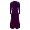 thumbnail image 4 of Rswnyirn Robe Médiévale en Velours pour Enfants Filles à Manches Longues Fleurs Dorées Renaissance Rétro Robe Déguisement d'Halloween Violet 10, 4 of 7