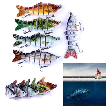 Agiferg Leurres Swimbait à 6 Segments, Leurres à Manivelle, Leurres, Leurres Durs, Leurres de Pêche