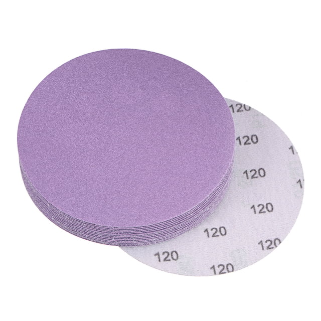 Unique Bargains 15 Pack 5-Inch Purple Sanding Discs 120 Grits Hook & Loop Professional Aluminum Oxide Sandpaper