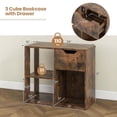 thumbnail image 3 of Costway 2 PCS 3-Cube Bookshelf 2-Tier Open Shelf Bookcase with Drawer Home Storage Organizer, 3 of 10