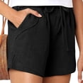 thumbnail image 3 of Birdeem Womens Plus Size Drawstring Casual Elastic Waist Pocket Loose Solid Shorts Pants, 3 of 7
