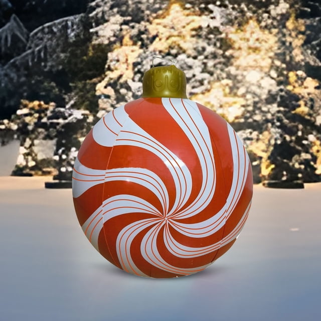 Danhjin Inflatable Decorated Ball Christmas Party PVC Candy Christmas Decoration 60cm Inflatable Candy Christmas Christmas Decorations