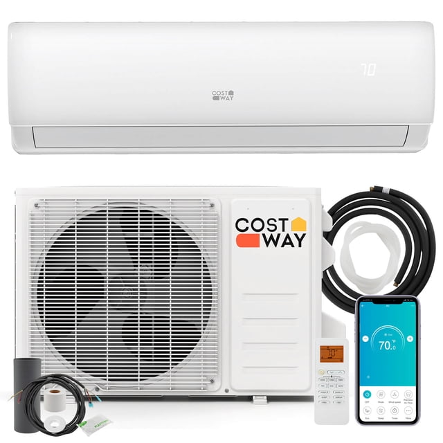 Costway 23000 BTU Wifi Enabled Mini Split Air Conditioner & Heater Works with Alexa