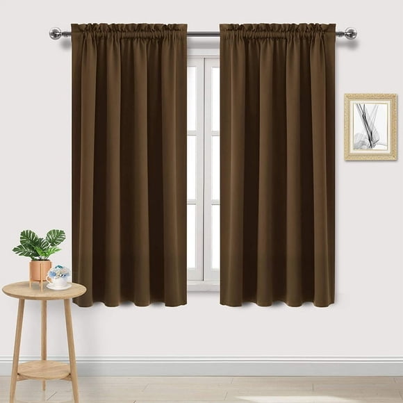 EIGTHTAIL 45 Inch Blackout Curtains Thermal Insulated Rod Pocket Curtain Panels for Living Room
