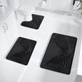 thumbnail image 1 of Qaailabf Modern Bathroom Rug Set, 3-Piece, Green, Super Absorbent, Non-Slip Backing, Quick Drying, Polyester, Includes 16x23.6", 16x19.68", and 19.68x31.49" Rugs, for Bathroom, Doorway, Entrance, 1 of 8
