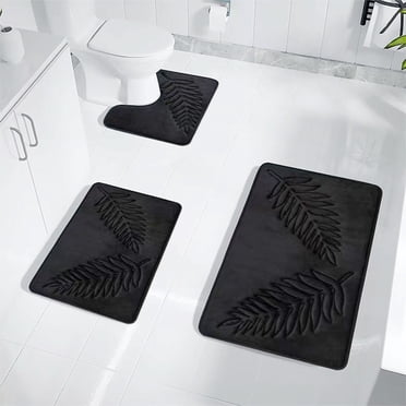 Meitianfacai 3 Pcs Bathroom Rugs, Soft Memory Foam Bath Mat Set, Anti-Slip Absorbent Thick Bath Mat, Shower Rug Toilet Mats Bath Mats for Bathroom Floor Toilet Door Mat Machine Washable