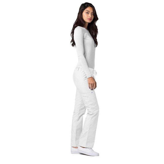 Adar Pantalon d'Uniforme Droit pour Femmes Universal, à Cordon, Popeline Durable, Noir