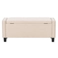 thumbnail image 2 of Pouf de rangement rectangulaire d'intérieur CorLiving Boston, rembourré en tissu, beige, 2 of 9