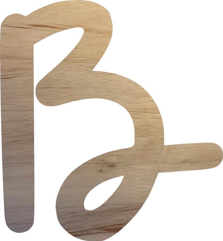 Wooden Letter B Craft Project, 4'' Tall Small Unfinished Wood Alphabet Letter, DIY