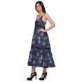 thumbnail image 2 of Moomaya Robe Longue Maxi Imprimée pour Femmes Sans Manches à Col en V Décontractée Évasée Kurta, 2 of 6
