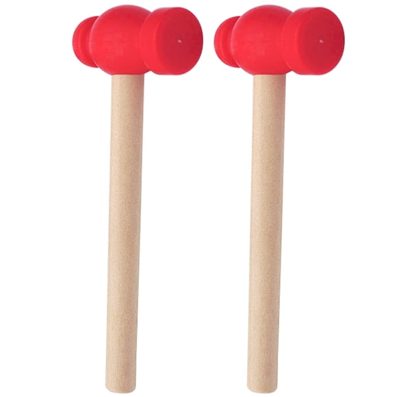 Shisuyan 2pcs Wooden Hammer Toys Simulation Hammers Maintenance Tools Educational Toys