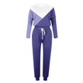thumbnail image 5 of CHOK Womens Sport Set Long Sleeve Patchwork Color with Loose Cozy Petite Sweatpant Trendy Fall Winter Suits (X-Large  Pink), 5 of 5