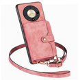thumbnail image 1 of Crossbody Phone Case Wallet with Detachable Strap for Honor X9B Shockproof Cover Pink, 1 of 5