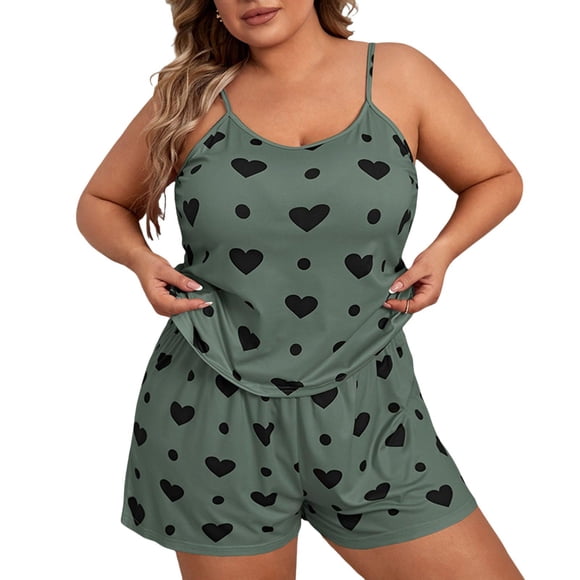TIWEKE Comfortable Women's Pajama Sets for Relaxation and Sleep Stylish Short Sleeve and Pants Casual Home Wear for Plus Size Ladies,Size 3XL