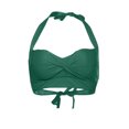thumbnail image 4 of Womens Fashion Sexy Multi Color Swimsuit Halter Ruched High Waist Bikini Tops, 4 of 9