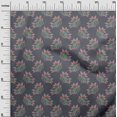 thumbnail image 2 of oneOone Polyester Lycra Fabric Leaves & Floral Block Printed Craft Fabric BTY 56 Inch Wide, 2 of 4