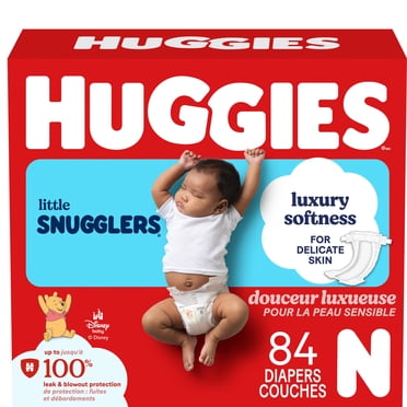 Huggies Little Snugglers Baby Diapers, Size Newborn (up to 10 lbs), 84 Ct